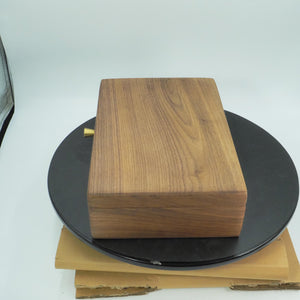 Black Walnut Double-Layer Jewelry Box, Multi-Compartment Storage Organizer