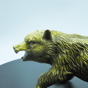 Brass Polar Bear Figurine, Detailed Fur Texture, Majestic and Powerful Pose
