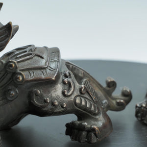 Solid Copper Pixiu Statue Pair: Feng Shui Wealth Guardians