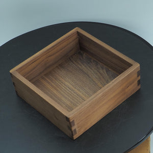 Handmade Solid Walnut Wood Box, Desk Tray Organizer