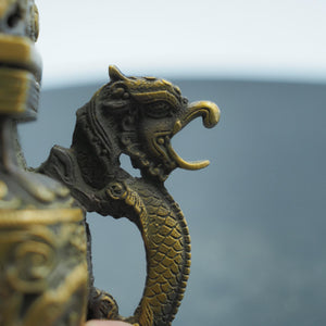 Antique Style Dragon Incense Burner: Pearl Ornament with Storage