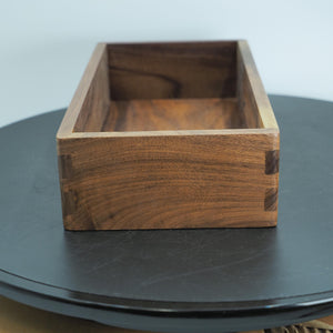 Handcrafted Black Walnut Wood Box: Dovetail Joint Organizer