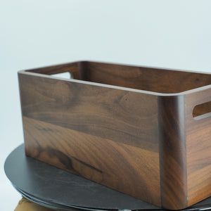 Handmade Black Walnut Wood Storage Box, Minimalist Organizer Bin