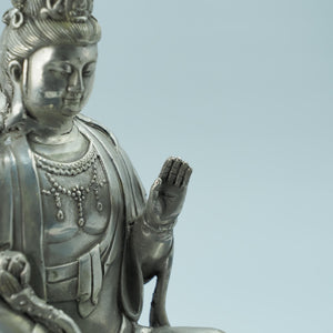 Antique Style Pure Copper Samantabhadra Bodhisattva Statue with Elephant Mount, Copper Craft Ornament
