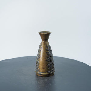 Chinese Auspicious Copper Wine Cup, Copper Sake Decanter Set, Dragon and Phoenix Relief Design