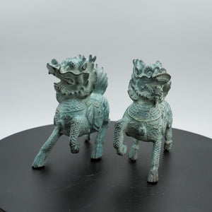 Bronze-Qilin-Statuen im Antik-Stil: Feng Shui Wohlstands-Wächter
