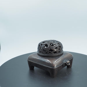 Antique Copper Lion Incense Burner Box: Aromatherapy & Jewelry Storage