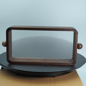 Handmade Black Walnut Display Box with Textured Glass Lid