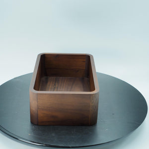 Handcrafted Black Walnut Wooden Box: Minimalist Desk Organizer