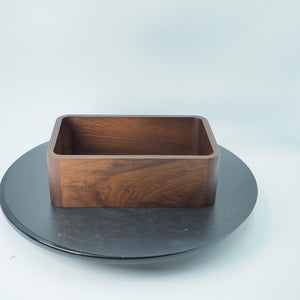 Handcrafted Black Walnut Wooden Box: Minimalist Desk Organizer