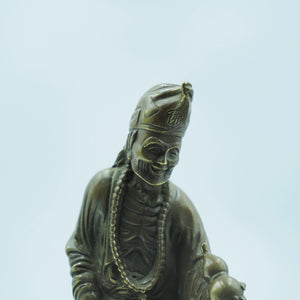 Pure Copper Ji Gong Statue - Living Buddha Daoji Monk Altar Decoration