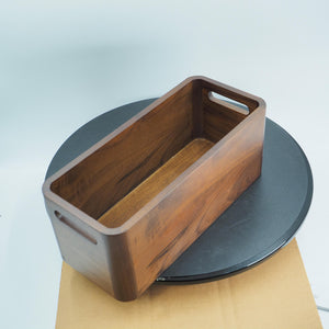 Handmade Black Walnut Wood Storage Box, Minimalist Organizer Bin