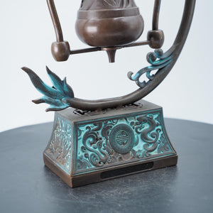 Dragon Boshan Copper Hanging Incense Burner: Artistic Censer Decor