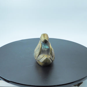 Antique-Style Aged Brass Mandarin Duck Figurine, Symbol of Harmony and Peace
