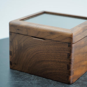 Handmade Walnut Glass-Top Box: Keepsake & Jewelry Organizer