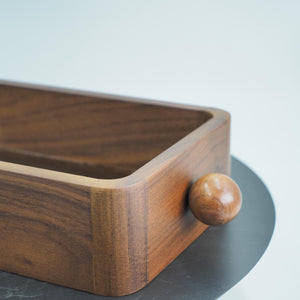 Walnut Glass Tray, Handmade Wooden Display Box, Elegant Tabletop Organizer