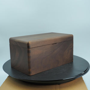 Handmade Black Walnut Wood Box, Magnetic Lid Keepsake, Dovetail Joints