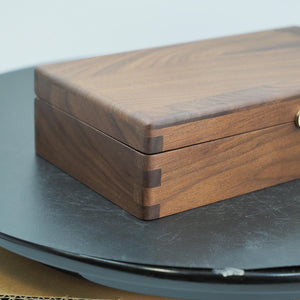Handcrafted Black Walnut Keepsake Box with Brass Knob