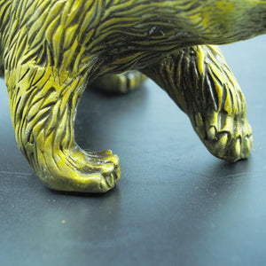 Brass Polar Bear Figurine, Detailed Fur Texture, Majestic and Powerful Pose