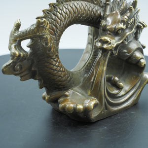 Pure Copper Auspicious Dragon Ornament: Water-Spitting Wealth Decor