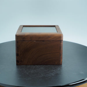 Handmade Walnut Glass-Top Box: Keepsake & Jewelry Organizer