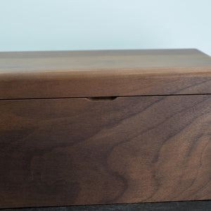 Handmade Black Walnut Wood Box, Magnetic Lid Keepsake, Dovetail Joints