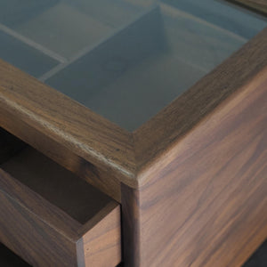 Japanese Black Walnut Jewelry Organizer, 3-Layer Velvet Drawers, Large Capacity Storage Box