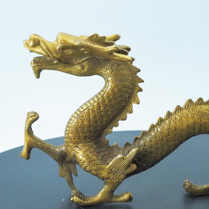 Brass Flying Dragon Ornament: Azure Zodiac Figurine