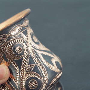 Hand-hammered Chasing Copper Mug Set, Engraved Coffee Cup , Artisan Drinkware