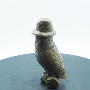 Pure Copper Owl Figurine, Detective Owl with Envelope and Newspaper, Intricate Handcrafted Ornament