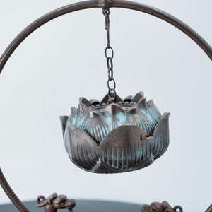 Hanging Lotus Copper Incense Burner with Dragon Bracket