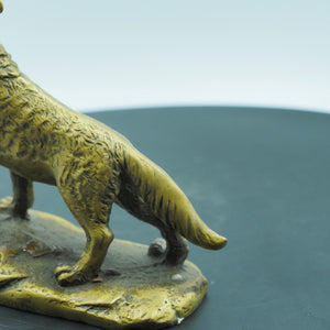 Pure Copper Golden Roaring Grey Wolf Totem Figurine, Creative Brass Wolf Ornament