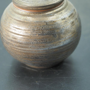 Vintage Ceramic Golden Jar, Mini Gradient Gold Canister, Shiny Blue and Pink Finish