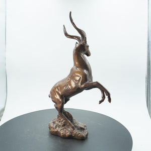 Purple Copper Antelope Figurine, Leadership Decor, Pure Copper Sculpture