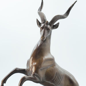 Purple Copper Antelope Figurine, Leadership Decor, Pure Copper Sculpture