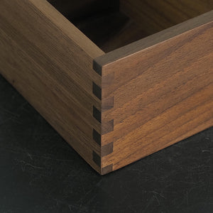 Handcrafted Black Walnut Wooden Organizer, 3-Compartment Desk Tray