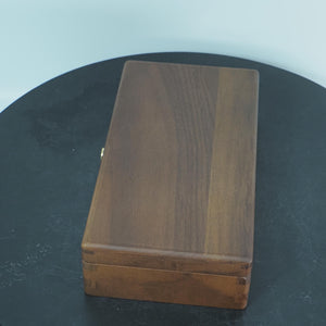 Premium 6-Compartment Black Walnut Desktop Organizer, Adjustable Divider Storage Box