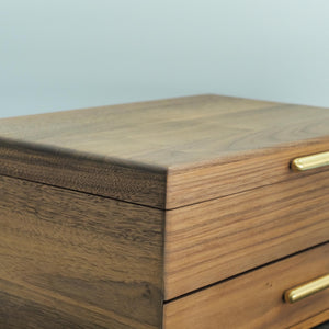North American Black Walnut Double-Layer Jewelry Box, Integrated Multi-Storage Design
