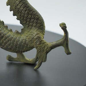 Bronze Dragon Grasping Pearl Statue: Antique Style Feng Shui Ornament