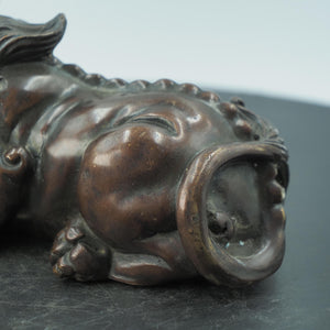 Pure Copper Pixiu, Single-Horned Auspicious Beast, Antique Collectible Pair Paperweight Gift