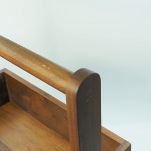 Two-Tier Walnut Wood Storage Rack, Handmade Black Walnut Organizer, Elegant Tabletop Display Shelf