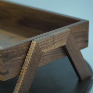 Black Walnut Countertop Cosmetic Organizer, Large-Capacity Solid Wood V-Leg Design, Storage for Bottles & Jars