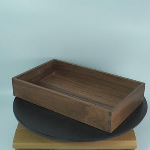 Handcrafted Walnut Wooden Tray, US Black Walnut Organizer Box, Minimalist Desk Storage