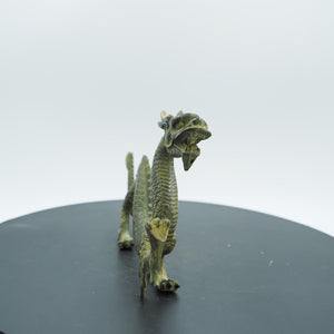 Bronze Dragon Grasping Pearl Statue: Antique Style Feng Shui Ornament