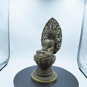 Pure Copper Shakyamuni Buddha Statue, Dainichi Nyorai Brass Figurine, Home Altar Decoration