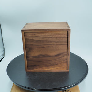 Handcrafted Walnut 3-Drawer Box, Dovetail Joinery, Brass Knobs