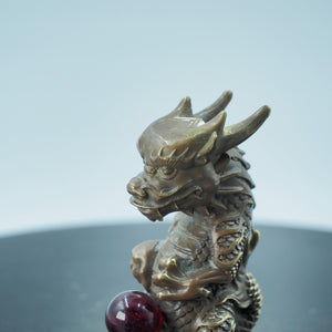 Pure Copper Azure Dragon Figurine: Chinese Desktop Ornament