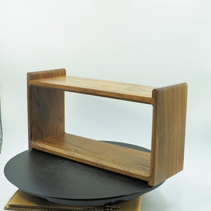 Minimalist Walnut Wood Display Shelf, Handmade Solid Black Walnut Rack, Modern Desktop Storage Organizer