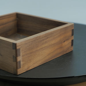 Handmade Solid Walnut Wood Box, Desk Tray Organizer
