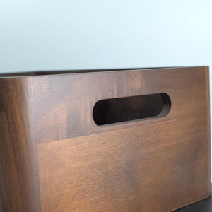 Handmade Walnut Wood Storage Box with Divider, Tabletop Organizer